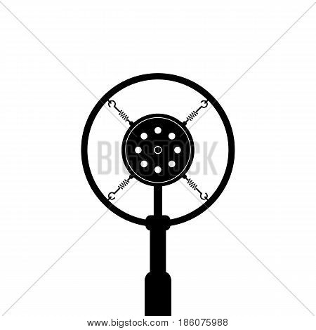 black retro microphone on white background. concept of news, message, announce, on the air, show, podcasting, recording, journalism. flat style trend modern design vector illustration