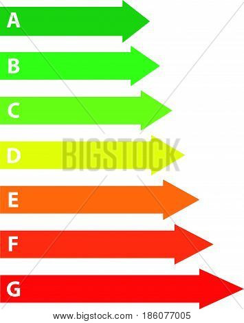 Color energy labels isolated on white background. Vector illustration.