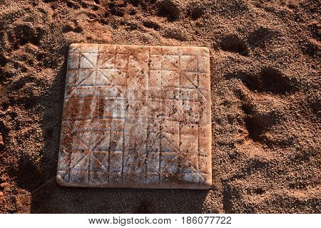 Third base safety on baseball field empty