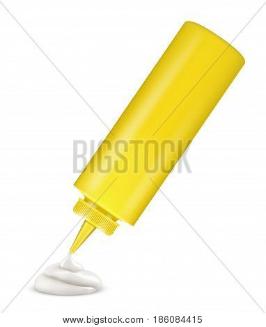 Sauce from Bottle isolated on white background