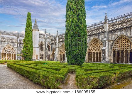 Alcobaca monastery (Mosteiro de Santa Maria de Alcobaca) is a Mediaeval Roman Catholic Monastery Alcobaca, Portugal