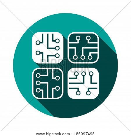 circuit board icon stock vector illustration flat design