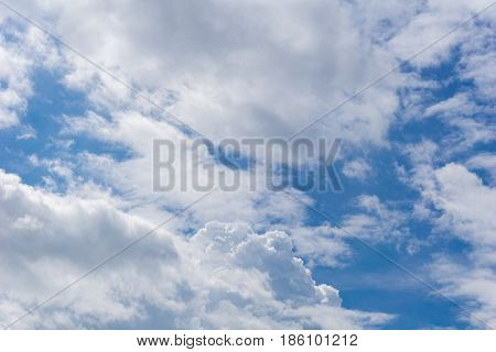 View on beautiful white clouds in a blue sky. Clouds and Skies in the Morning. 
The Sun behind Clouds. Fresh Air. Cloudy Weather. Cloud Formations. White Clouds