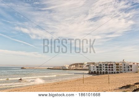 LANGEBAAN SOUTH AFRICA - APRIL 1 2017: The Club Mykonos Resort and harbor in Langebaan a town on the Atlantic Coast of the Western Cape Province
