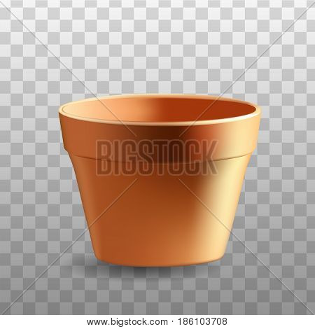 Realistic flowerpot isolated on transparent background - vector design