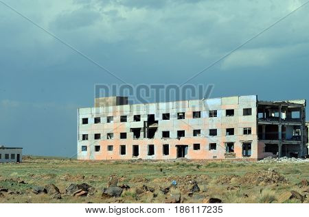 Area 35.(Ploshadka 35 ru.)Sary Shagan.Former Soviet  anti-ballistic missile testing range.Kazakhstan.May 6, 2017.Sary Shagan.Kazakhstan