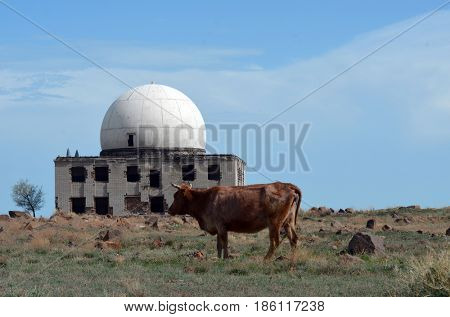 Area 35.(Ploshadka 35 ru.)Sary Shagan.Former Soviet  anti-ballistic missile testing range.Kazakhstan.May 6, 2017.Sary Shagan.Kazakhstan