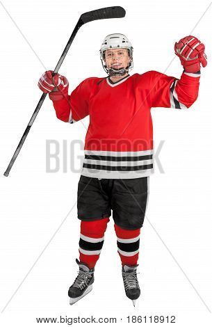 Ice Hockey Players Cheering Isolated on Tranparent Background