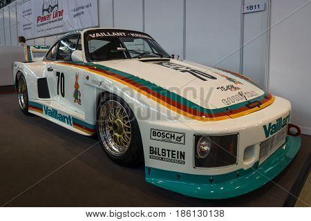STUTTGART GERMANY - MARCH 02 2017: Racing car Porsche Kremer 935 K2 1978. Europe's greatest classic car exhibition 