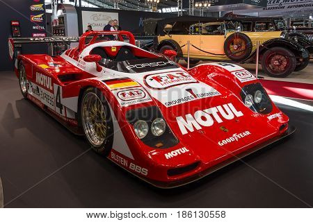 STUTTGART GERMANY - MARCH 02 2017: Racing car Kremer Porsche K8 Spyder 1995. Europe's greatest classic car exhibition 