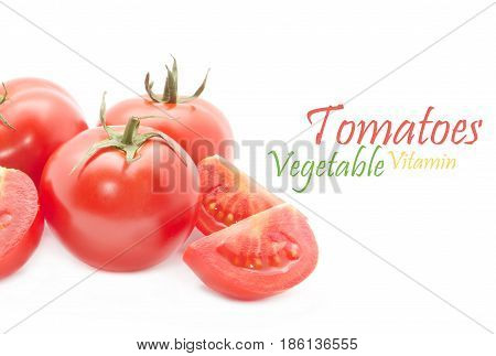 Tomato Vegetables Pile Isolated On White Background Cutout