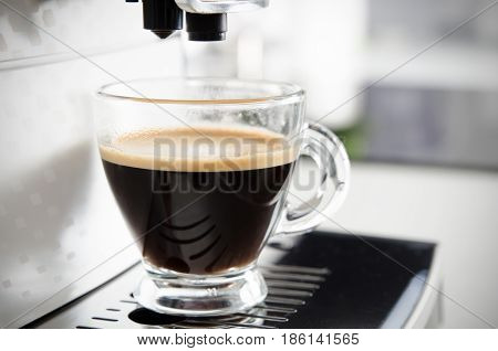 Home Professional Coffee Machine With Espresso Cup.
