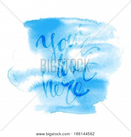 Colorful painted stroke. Vector hand drawn watercolor brush stain.