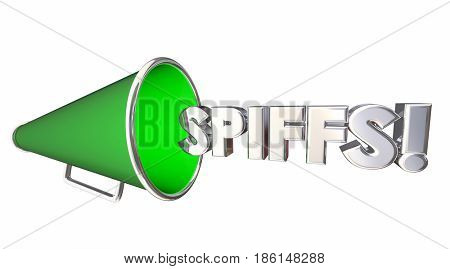 Spiffs Bullhorn Megaphone Incentives Bonus Rewards 3d Illustration