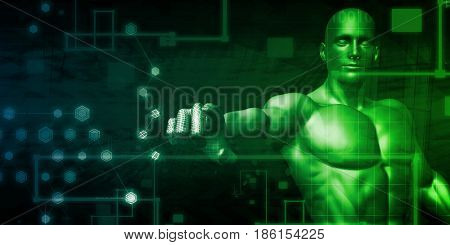 Cloud Security Network with Automated Detection Software 3D Illustration Render