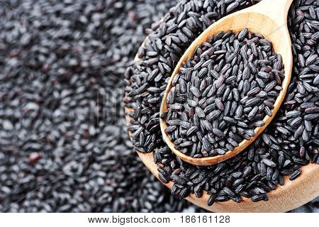 Organic black nerone rice closeup as a background