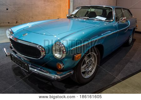 STUTTGART GERMANY - MARCH 02 2017: Sports car Volvo P1800 ES (Shooting-brake) 1972. Europe's greatest classic car exhibition 