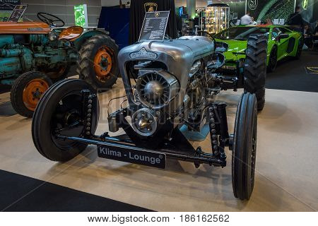 STUTTGART GERMANY - MARCH 02 2017: Tractor Lamborghini 1965. Europe's greatest classic car exhibition 