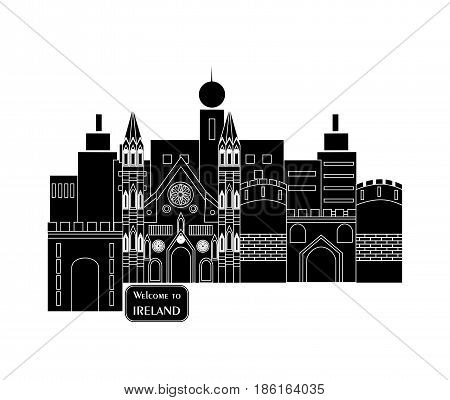 set in the style of a flat design on the theme of Ireland.