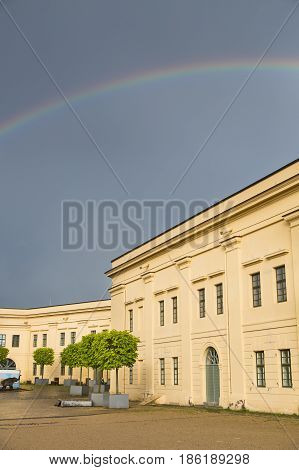 Koblenz Ehrenbreitstein Fortress With Rainbow