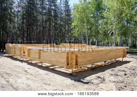 A building of wooden house at countryside.