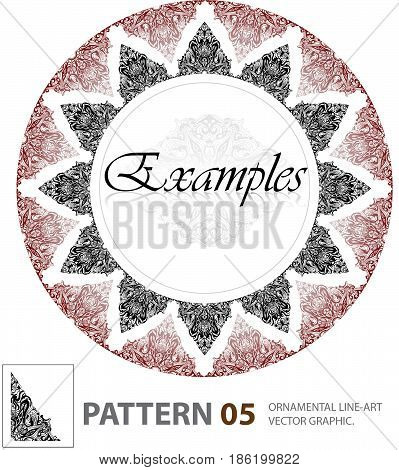 Pattern 05_Ornament patterns. Lines movement inspired from both east and west world. It's available in vector file (.ai) included using example