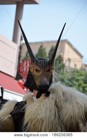 Parade of traditional masks of Sardinia at the Carnival