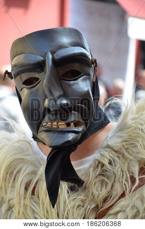 Parade of traditional masks of Sardinia at the Carnival
