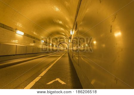 Old Elbtunnel near Elbe in Hamburg Germany