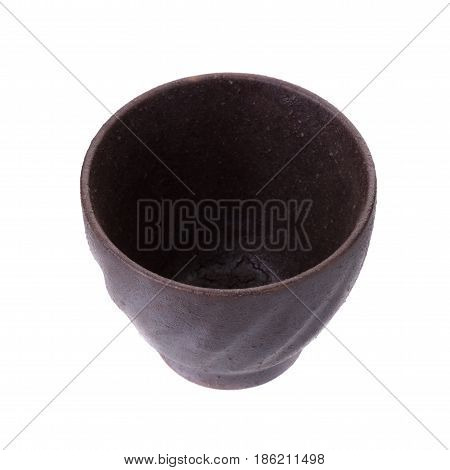 Black Traditional Tea Cup Of Cast Iron Isolated On White Background