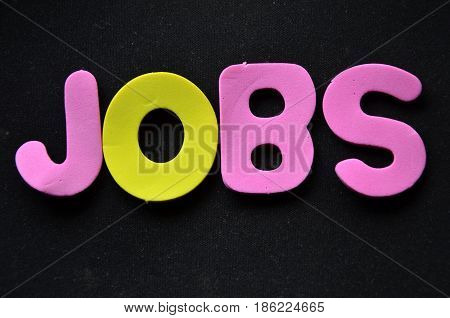 word jobs on a  abstract colorful background