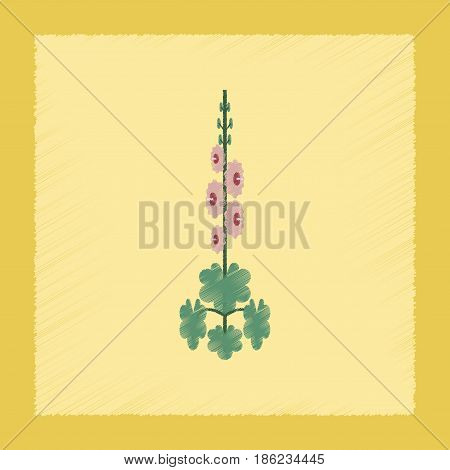 flat shading style Illustrations of plant Malva
