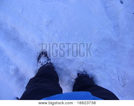 Walking in fresh snow