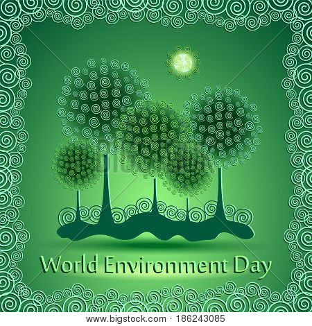 World green environment day background. Vector illustration.