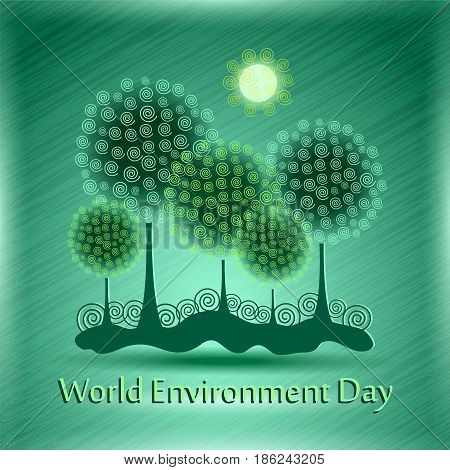 World green environment day background. Vector illustration.