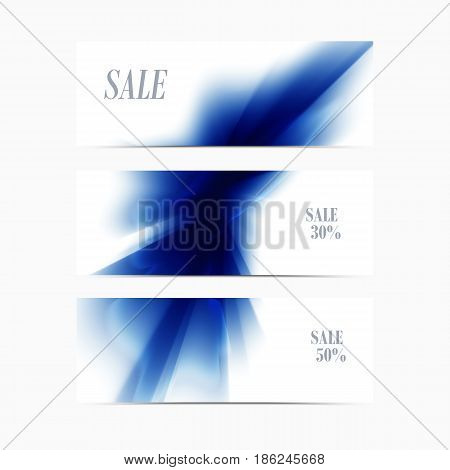 Vector banner blue smooth blurry background. Abstract colorful texture.
