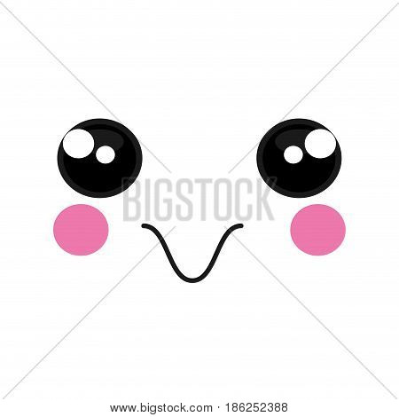 happy face emoticon kawaii style vector illustration design