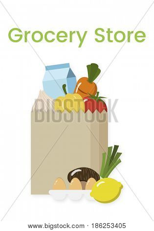 Buy Fresh Food Marketplace Supermarket Shopping Graphic