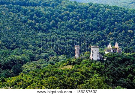 Scenic View Of Chervonohorod Castle Ruins Nyrkiv Village, Ternopil Region, Ukraine