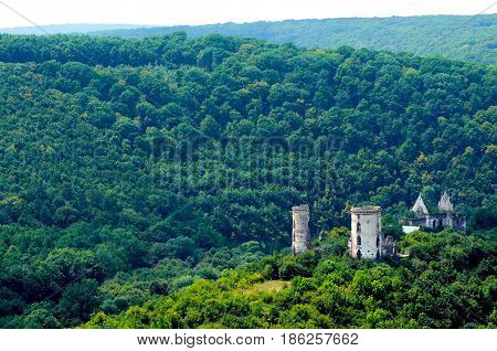 Scenic View Of Chervonohorod Castle Ruins Nyrkiv Village, Ternopil Region, Ukraine