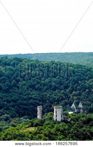Scenic View Of Chervonohorod Castle Ruins Nyrkiv Village, Ternopil Region, Ukraine