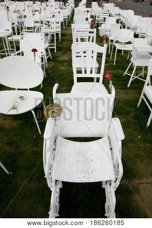 White Chairs Christchurch Downtown earthquake Memorial 185