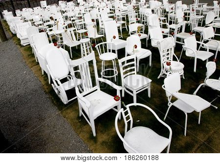 White Chairs Christchurch Downtown earthquake Memorial 185
