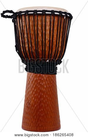 djembe african percussion handmade wooden drum with goat skin