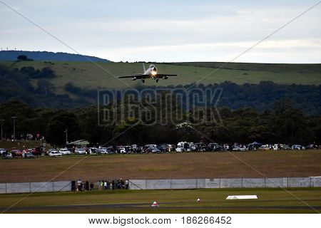 Albion Park Australia - May 6 2017. CAC CA-27 Mk32 Sabre is landing. Wings Over Illawarra is an annual air show held at Illawarra Regional Airport.