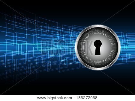 Cyber Security Keyhole Lock Circle