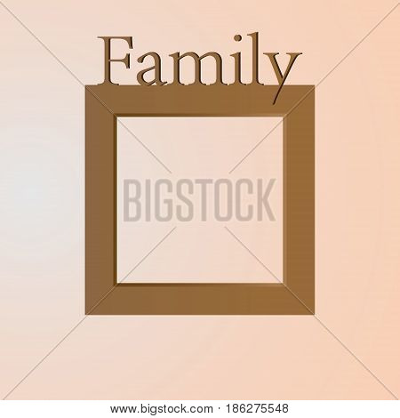 Vector illustration of photo frame on the wall