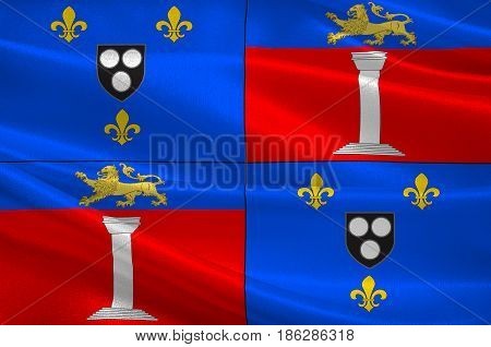 Flag of Antony is a subprefecture of the Hauts-de-Seine department and the seat of the arrondissement of Antony France. 3d illustration