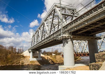Russia. The Leningrad Region. Losevo. Bridge over the Vuoksa River