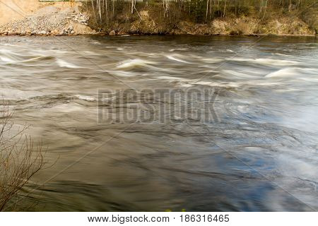 Russia. The Leningrad Region. Losevo. Vuoksa river with river rapids